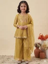 St D No 158 Crunchy Silk Embroidery Kids Girls Salwar Kameez